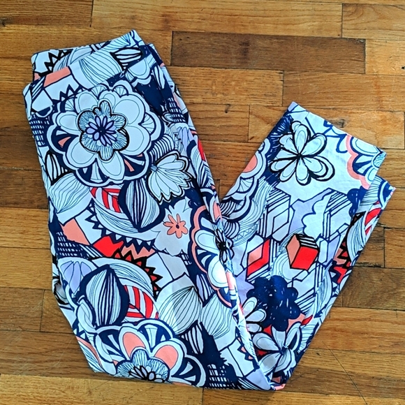 Express Pants - Express Columnist Geo Floral Print Pants